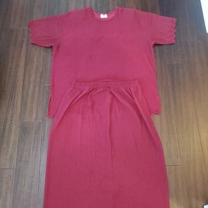 Fashion Code 2 Peice Maroon Skirt Set sz 24
